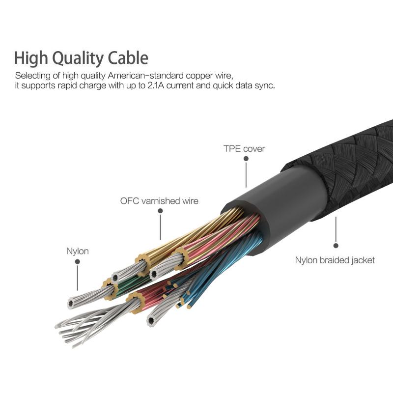 ROCK Metal Charge & Sync Lightning Cable 1m